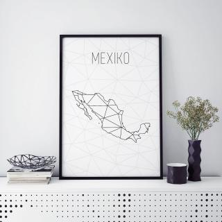 MEXIKO, minimalistická mapa