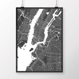 NEW YORK, minimalistický, tmavošedý