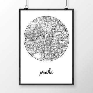 PRAHA, okrúhla, biela