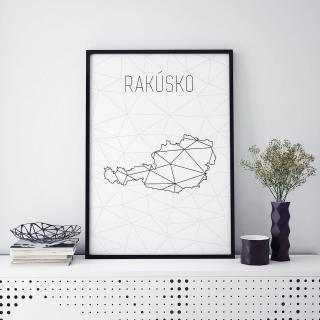 RAKÚSKO, minimalistická mapa