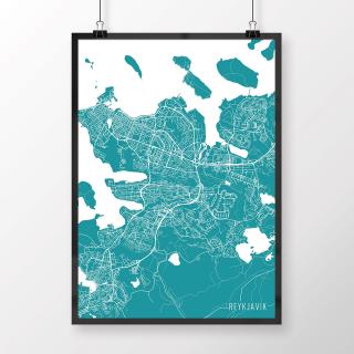 REYKJAVÍK, minimalistický, tyrkysový