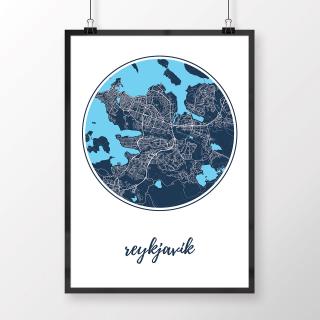 REYKJAVÍK, okrúhly, tmavomodrý