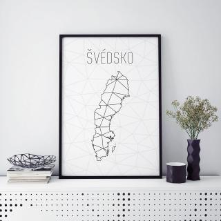 ŠVÉDSKO, minimalistická mapa