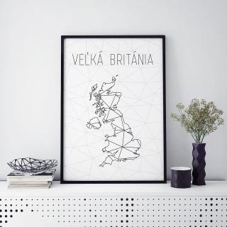 VEĽKÁ BRITÁNIA, minimalistická mapa