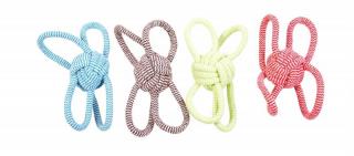 Hračka DUVO+ SCOOBY Lopta so 4 slučkami cverna mix farieb 25,5 cm