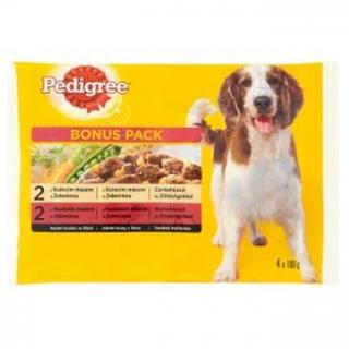 Mars PEDIGREE kapsička dog ADULT Multipack kura&zelenina a hovädzie&zelenina v šťave 4 x