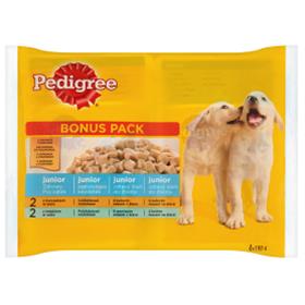 Mars PEDIGREE kapsička dog JUNIOR Multipack kura&ryža v želé, hovädzie&ryža v želé 4 x