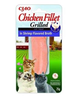 Pamlsok Inaba Churu Grilled cat Kura v krevetovom vývare 12 ks 300 g
