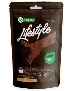 Pamlsok Natures P Lifestyle dog soft lamb dices with goji berries 12x75 g