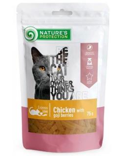 Pamlsok Natures P Snack cat with chicken and goji berries dices 12x75 g