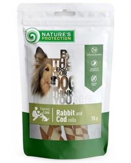 Pamlsok Natures P Snack dog rabbit & cod rolls 12x75 g