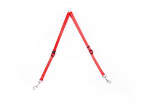 Vodítko DUVO+ Nylon Spojka s dvomi karabínami na vodítko červená 40-70 cm/ 15 mm