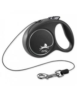 Vodítko Flexi Black Design lanko XS 3 m čierne (do 8 kg)