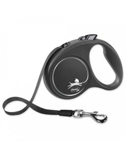 Vodítko Flexi Black Design páska L 5 m čierne (do 50 kg)