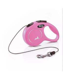 Vodítko Flexi Classic NEW lanko M 5 m ružové (do 20 kg)