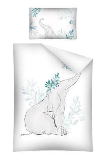 DETEXPOL Bambusové obliečky do postieľky Slon Bavlna, Bambus, 100/135, 40/60 cm