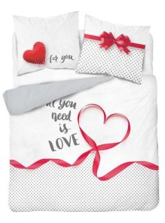 DETEXPOL Francúzske obliečky Love heart  Bavlna, 220/200, 2x 70/80 cm