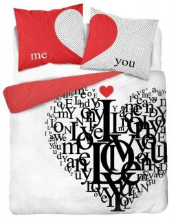 DETEXPOL Francúzske obliečky Love me  Bavlna, 220/200 cm