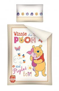 DETEXPOL Obliečky do postieľky Macko Pú a Prasiatko béžová bavlna 100/135, 40/60cm