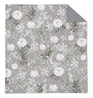 DETEXPOL Prehoz na posteľ Kvety grey  Polyester, 220/240 cm
