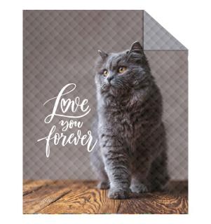 DETEXPOL Prehoz na posteľ Mačka Love  Polyester, 170/210 cm
