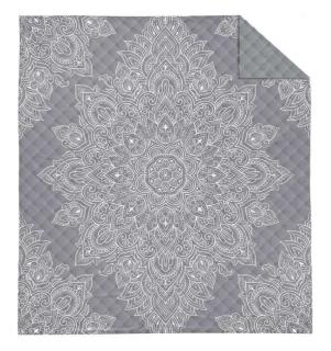 DETEXPOL Prehoz na posteľ Mandala grey  Polyester, 170/210 cm