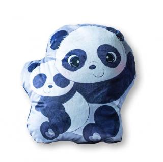 DETEXPOL Tvarovaný mikroplyšový vankúšik Panda Polyester, 35x30 cm