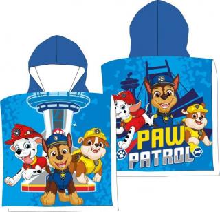 FARO Plážové pončo Paw Patrol blue  Bavlna Froté, 55/55 cm