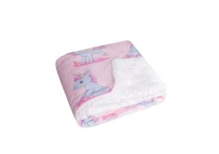 FARO Soft fleece deka s baránkom Jednorožec  Polyester, 80/100 cm