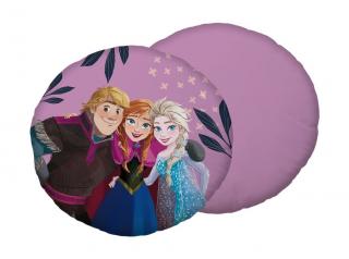 JERRY FABRICS Mikroplyšový vankúšik Ľadové Kráľovstvo Friends Polyester, priemer 40 cm