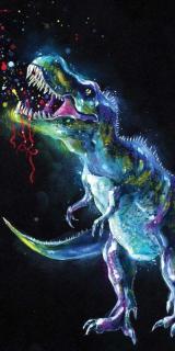 JERRY FABRICS Osuška Dinosaur Black Bavlna Froté 70/140 cm