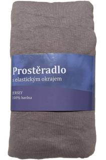 JERRY FABRICS Prostěradlo Jersey Sivá  Bavlna, 180/200 cm