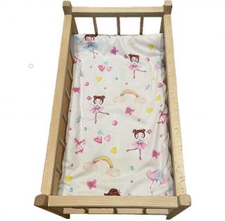 SDS Matrace do postieľky pre bábiky Baletky na bielom  Bavlna, výplň: Polyester, 50/28 cm