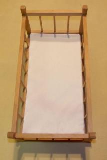 SDS Matrace do postieľky pre bábiky biela bavlna 50/28 cm