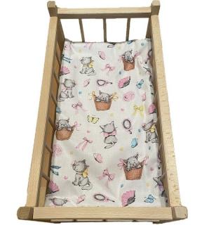 SDS Matrace do postieľky pre bábiky Veselé mačičky  Bavlna, výplň: Polyester, 50/28 cm