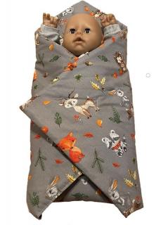 SDS Rýchlozavinovačka pre bábiky Zvieratká z lesa Bavlna, výplň: Polyester, 60x60 cm