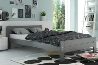 Široká posteľ DALLASO 140x200cm GRAFIT (V cene matrac 140x200x8cm )