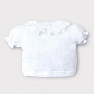 Mušelínová košiešľka s krátkym rukávom (biela) vyberte veľkosť oblečenia: 56-62