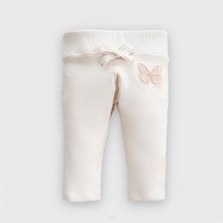 Pletené bavlnené nohavice (béžové s motýľom) vyberte veľkosť oblečenia: 56-62