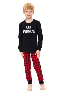 Chlapčenské bavlnené pyžamo Prince čierne (100% bavlna)