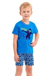 Chlapčenské bavlnené pyžamo s opicami Damián modré (100% bavlna)