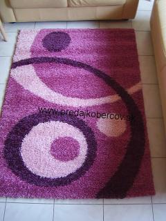 60 x 220 cm shaggy s dlhým vlasom (shaggy koberec fialový)