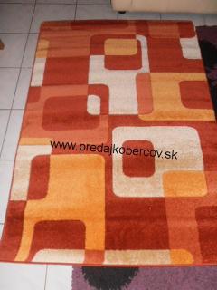 Vtláčaný koberec, moderný vzor, 160 x 220 cm, terakota (vtláčané)