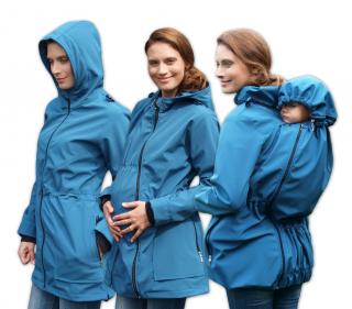 ALICE 2 - tehotenská a nosiaca softshellová bunda (nosenie vpredu a vzadu) Farba: Petrolejová, Veľkosť: M/L