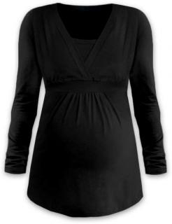 ANIČKA- tunika pre diskrétne a pohodlné kojenie, dlhý rukáv Farba: Čierna, Veľkosť: M/L
