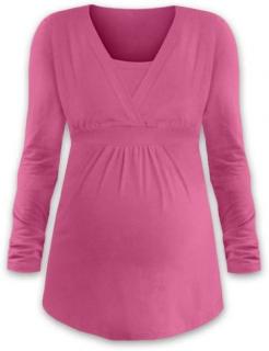 ANIČKA- tunika pre diskrétne a pohodlné kojenie, dlhý rukáv Farba: Ružová, Veľkosť: M/L