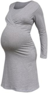 EVA- nočná košeľa pre pohodlné kojenie, dlhý rukáv Farba: Šedý melír, Veľkosť: S/M