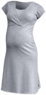 EVA- nočná košeľa pre pohodlné kojenie, krátky rukáv Farba: Šedý melír, Veľkosť: S/M