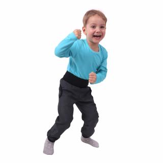 Jarné/letné detské sofshellové nohavice Farba: Šedý melír, Veľkosť: 110