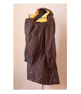 Jarný kabát - pršiplášť na nosenie detí Varianta: Hnedý, veľkosť S